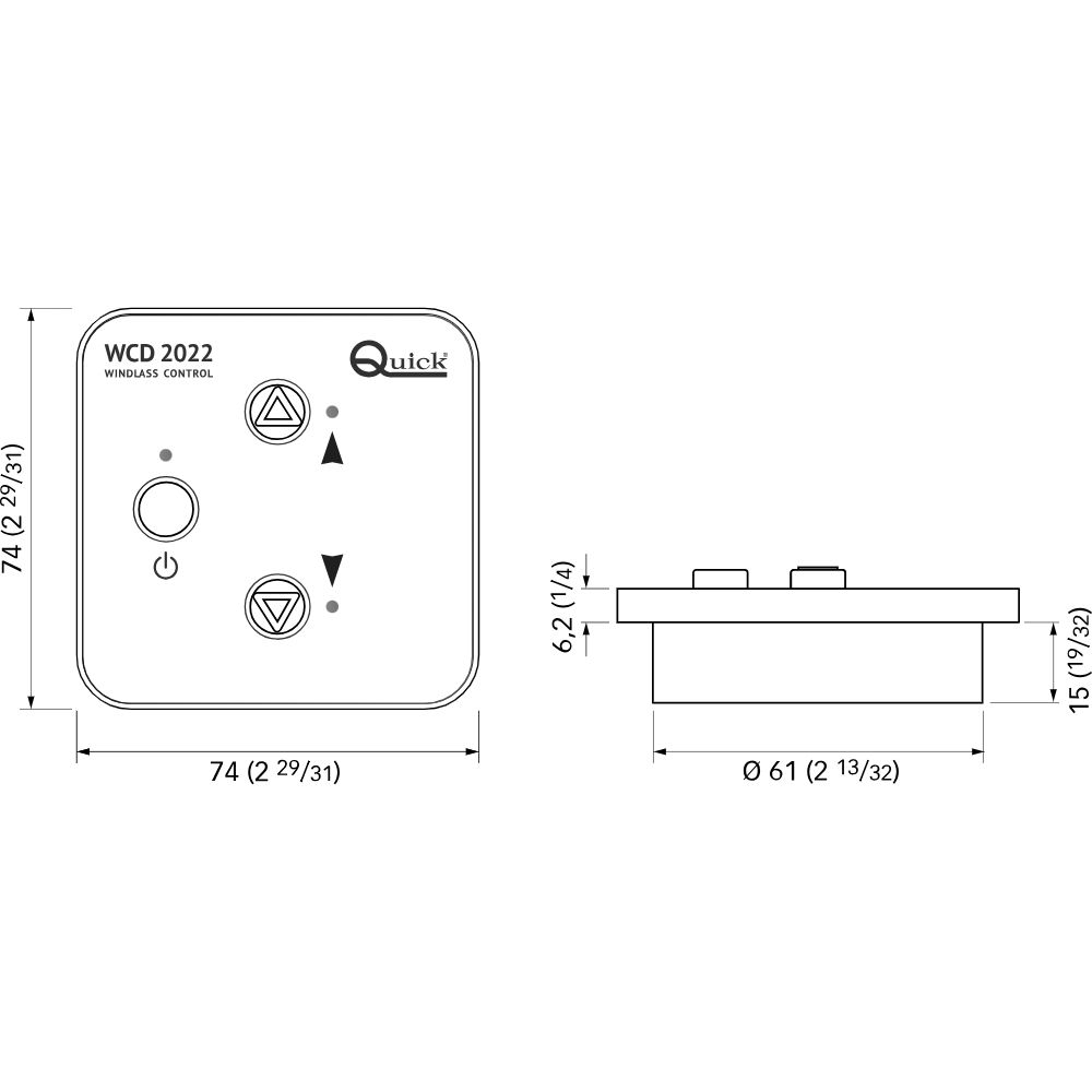 Quick WCD 2022 Windlass Up-Down Remote Control Panel