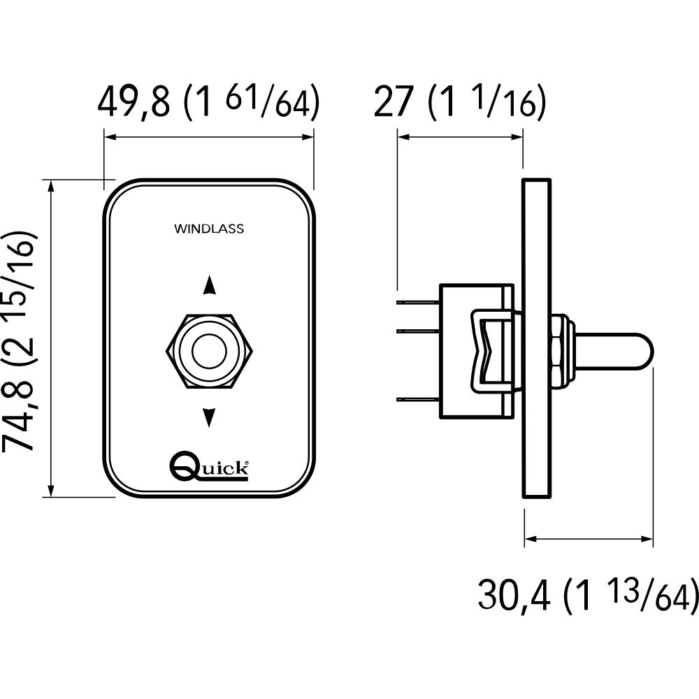 Quick WCS 820 Windlass Up-Down Toggle Switch Panel